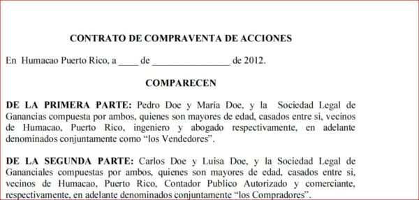 Contrato de Compraventa de Acciones Corporativas