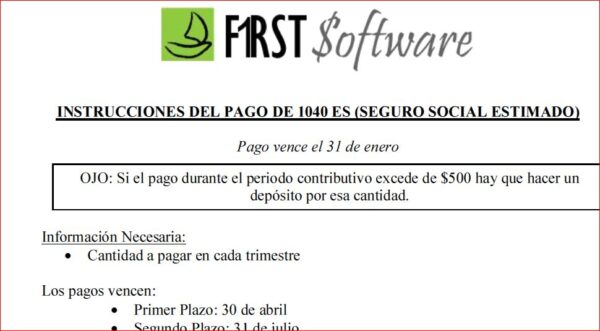 Instrucciones-Pago de Estimada al IRS (1040-ES)