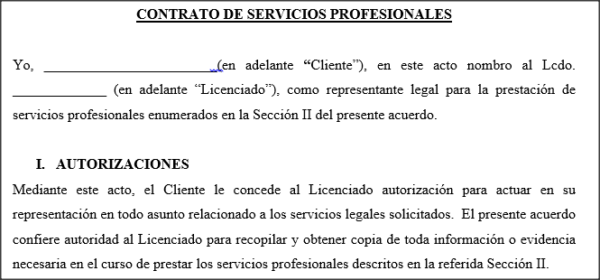 Contrato Legal - Auditoria de Hacienda o IRS