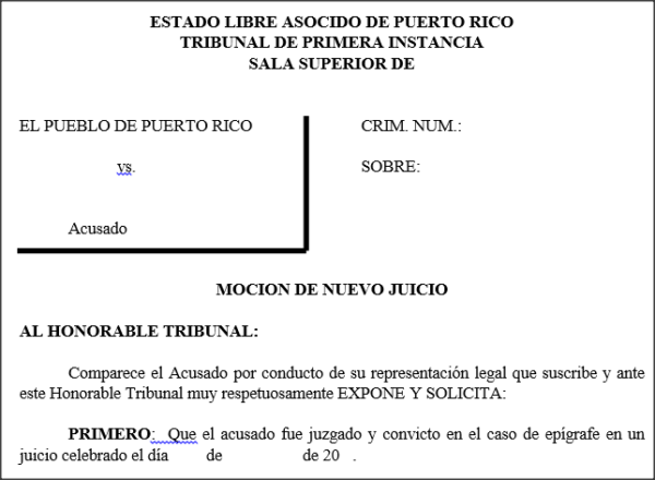 Moción solicitando juicio por separado