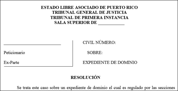 Expediente de Dominio - Resolución - Exceso de Cabida