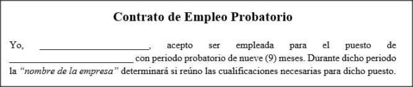 Contrato de empleo probatorio