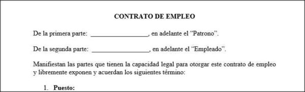 Contrato de Empleo Permanente