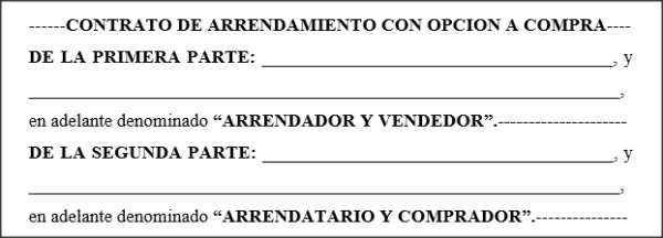 Contrato de Arrendamiento con Opción a Compra