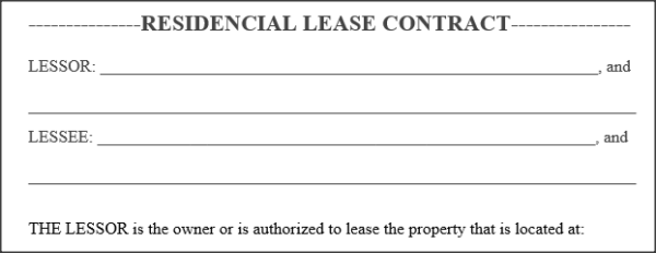 Contrato de Arrendamiento Residencial Inglés