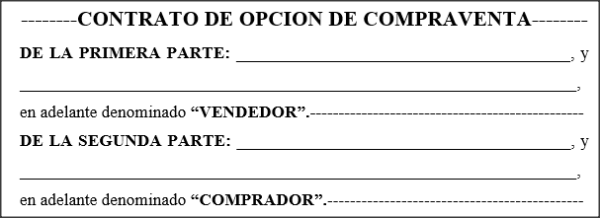 Contrato de Opción de Compraventa con Corredor de Bienes Raices