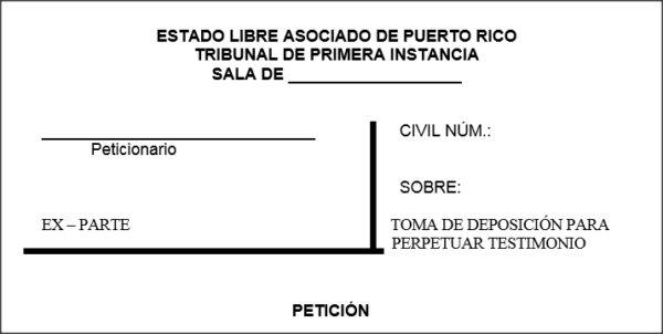 Petición Toma Deposición