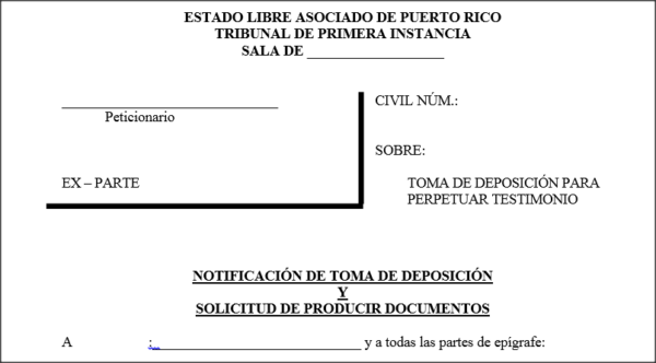 Notificación Toma Deposición