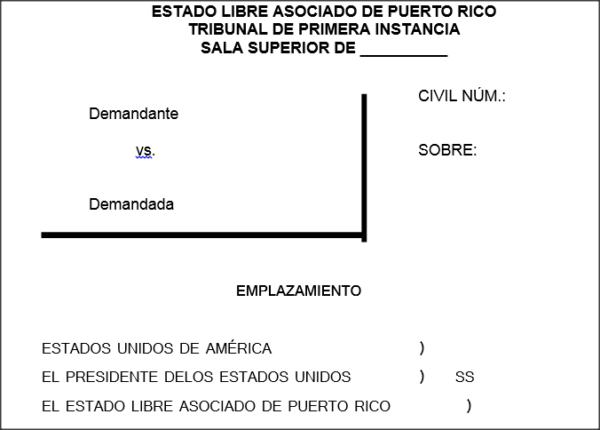 Emplazamiento - Secretario de Justicia