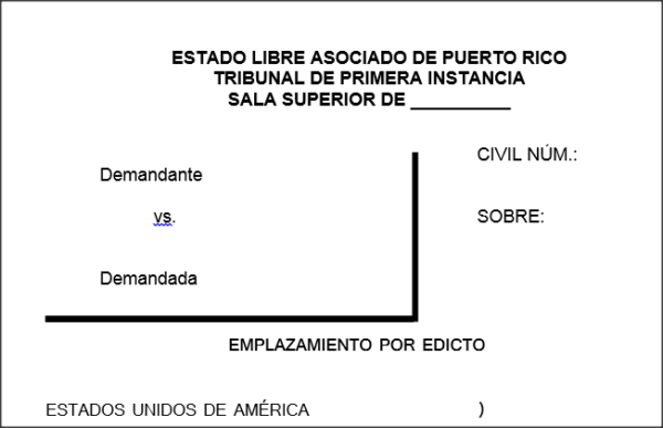 Emplazamiento - Por Edicto