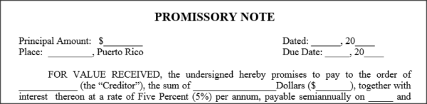 Promissory Noted Principal Amount