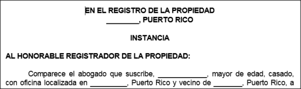 Instancia - Por testamento