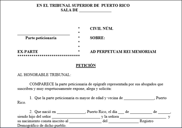 Cambio de Nombre - Petición - Ad perpetuam rei memoriam