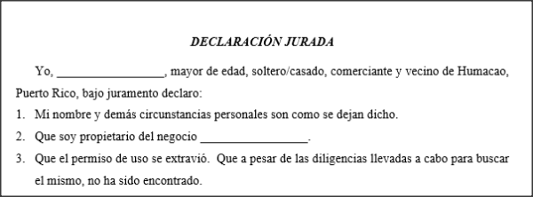 Duplicado permiso de uso extraviado