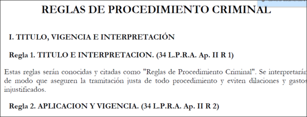 Reglas de Procedimiento Criminal de Puerto Rico