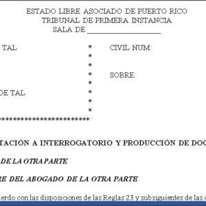 Contestación a Interrogatorio y Producción de Documentos