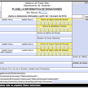 planilla donaciones 2018