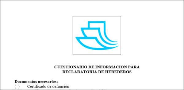 Declaratoria de Herederos - Cuestionario de Información