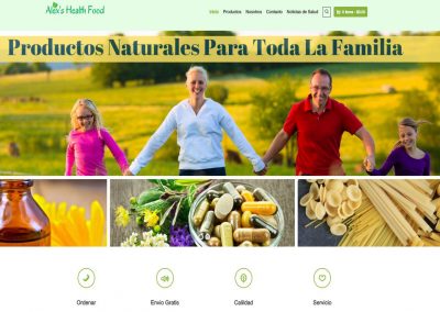 Alex's Health Food Website Imagen Sitio Web